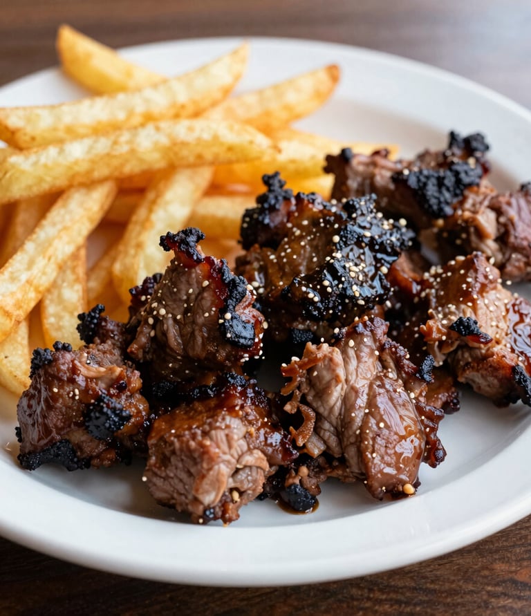 The vibrant storefront of Chubby’s BBQ restaurant on Cherokee Street bustling with happy diners enjoying their meals.