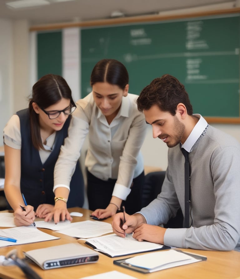 un apprenant accompagné par son profeseur