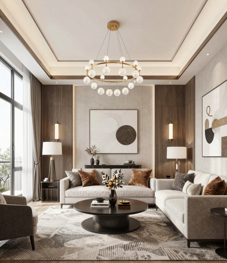 Close-up of hands sketching architectural plans on a wooden table with design tools.