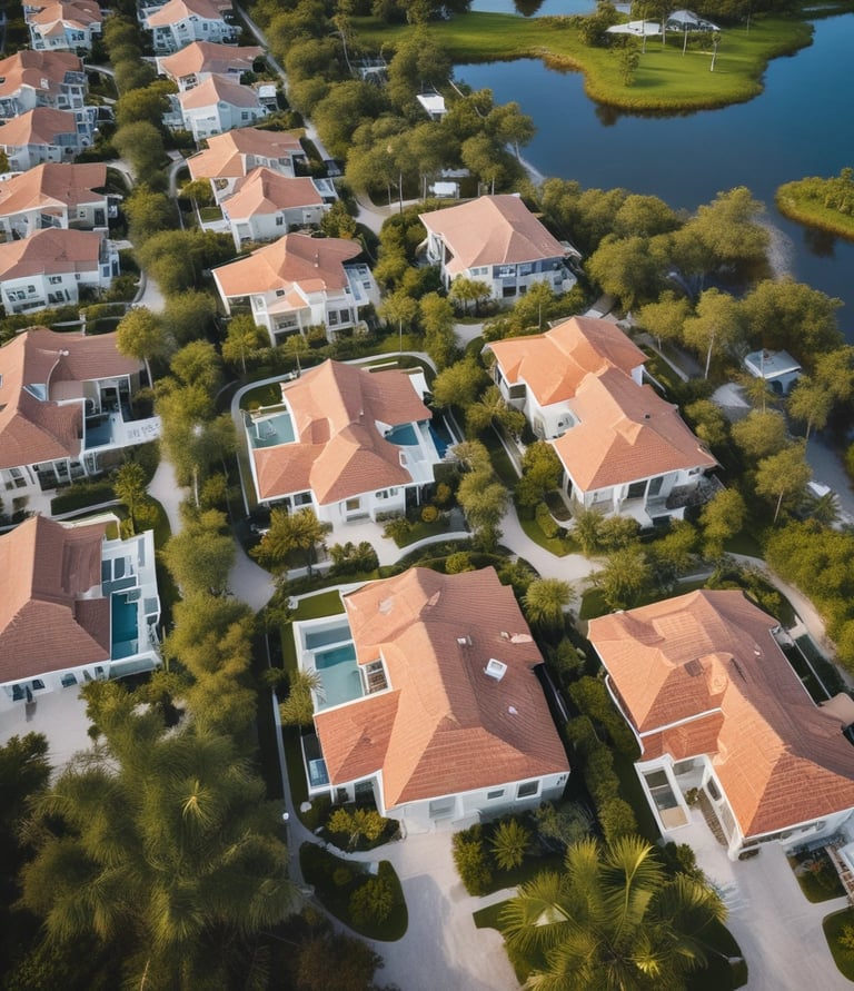 Modern office building with a clear blue sky in Florida, representing real estate development.