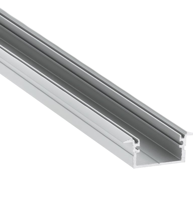 Perfil LED Nash de Perfiled: modelo de empotrar con pestaña lateral de seguridad que oculta el fresa