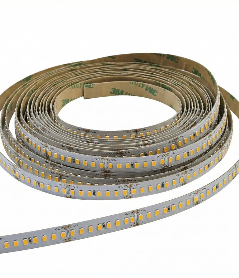 Tira LED 24V 15W IP20: alta luminosidad para bajo mueble de cocina.