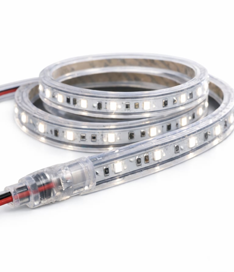 Tira LED estanca 24V 15W IP67: protección contra humedad en baños.