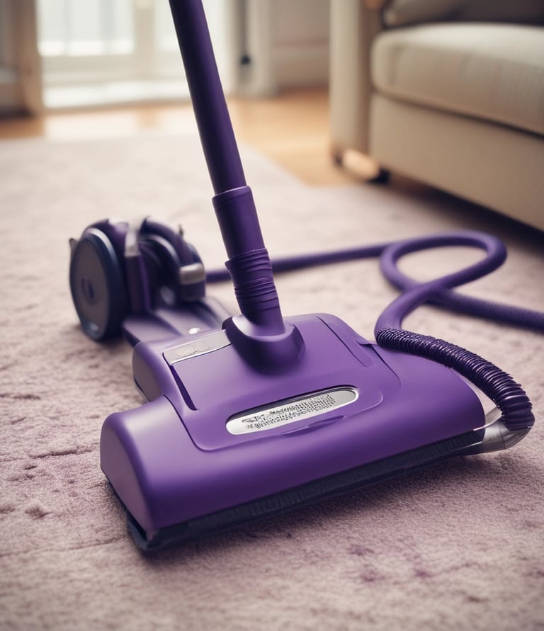 A cheerful cleaning professional in a bright pink uniform holding a sparkling spray bottle.