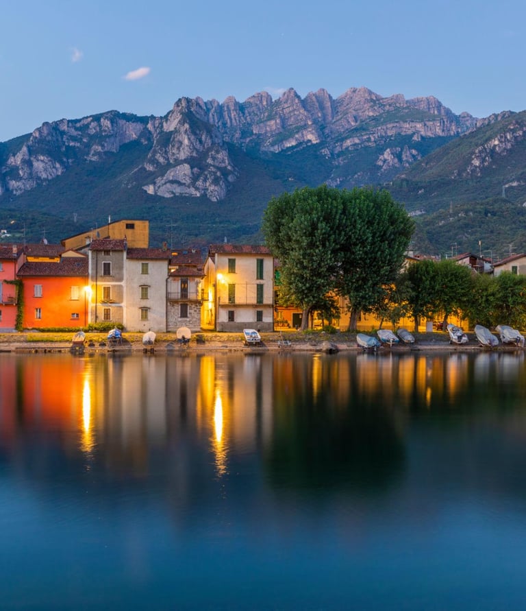 Lungo lago di Lecco e Resegone