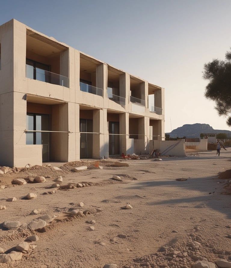a man riding a skateboard down a street next to tall buildings