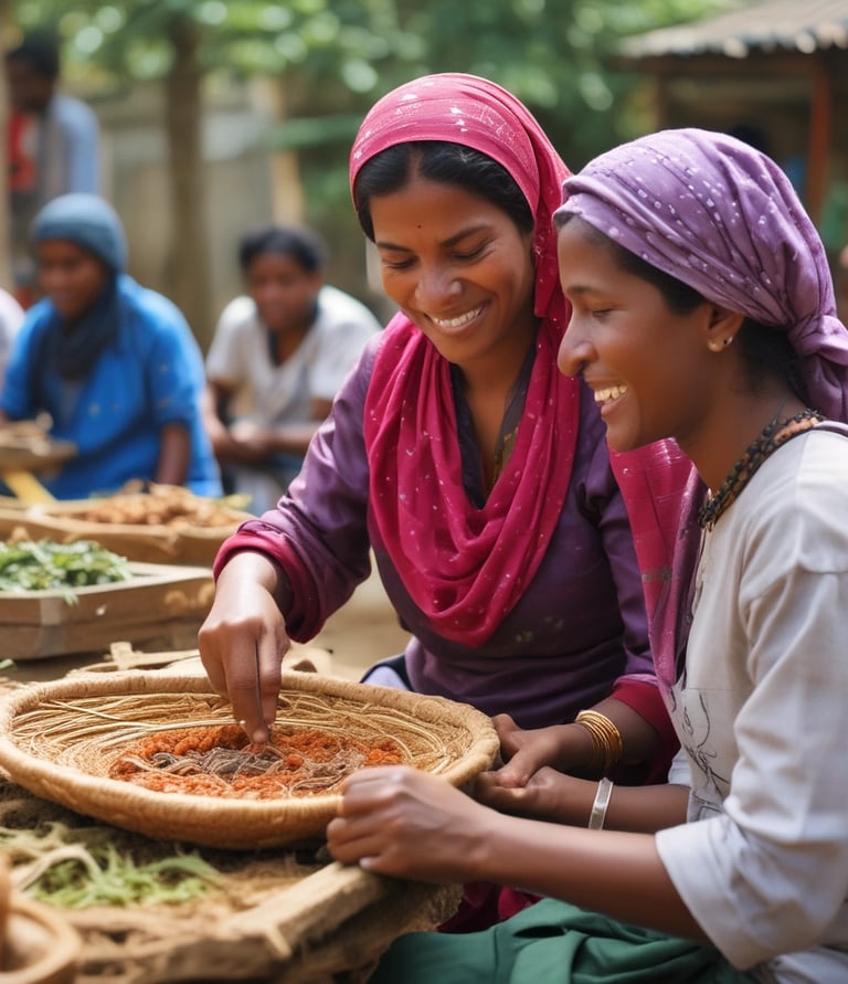 A graphic illustrating women and youth empowerment initiatives by the Vandytrust Foundation.