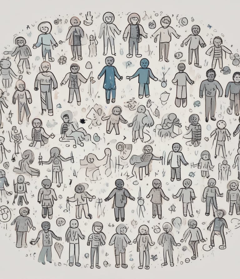 A painted rock rests on sandy ground, surrounded by multiple peace symbols etched into the sand. The rock is colored with a purple and green design, resembling the Earth, and bears the handwritten message 'Make Peace With Yourself & Everyone Around You'.