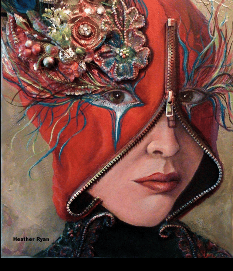 A mixed media painting called Mystere.  