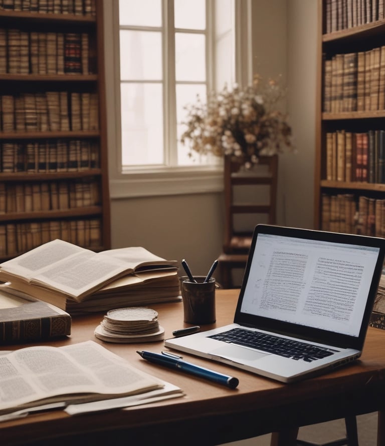 Stack of vintage devotional books with a modern Kindle device on top