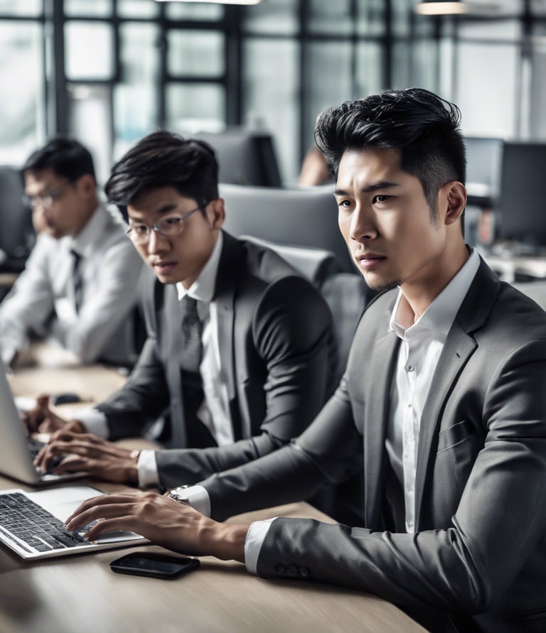 turned on gray laptop computer