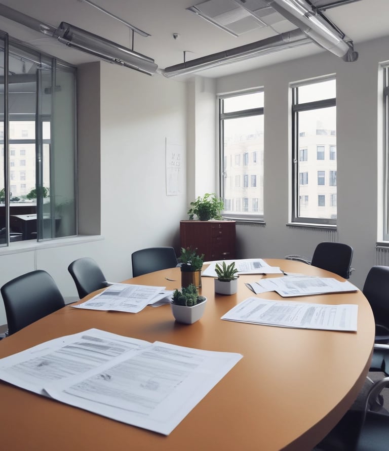 A diverse group of professionals collaborating around a conference table.