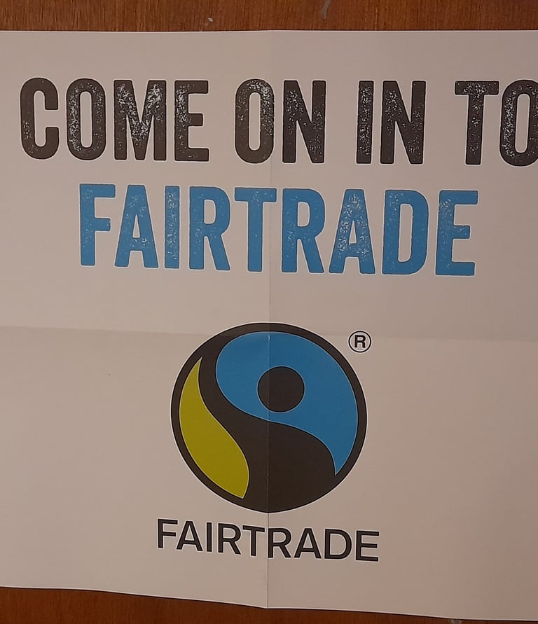 Faitrade Poster at Traidpoint Halesowen.