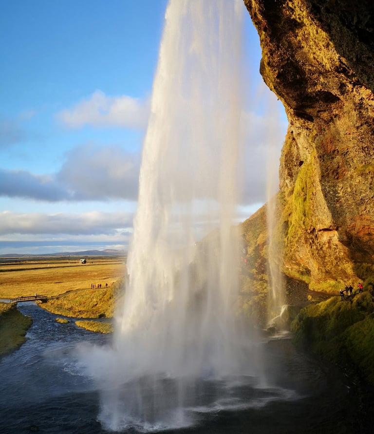 a waterfall in iceland