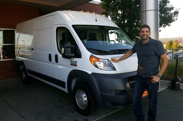 Kevin Miller with Miller’s Dental Service van