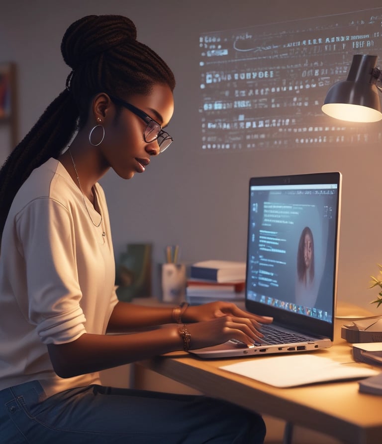 A team of IT professionals collaborating over laptops in a modern office space.