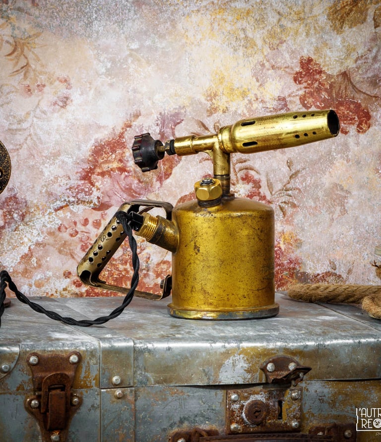 lampe - chalumeau - laiton - recyclé