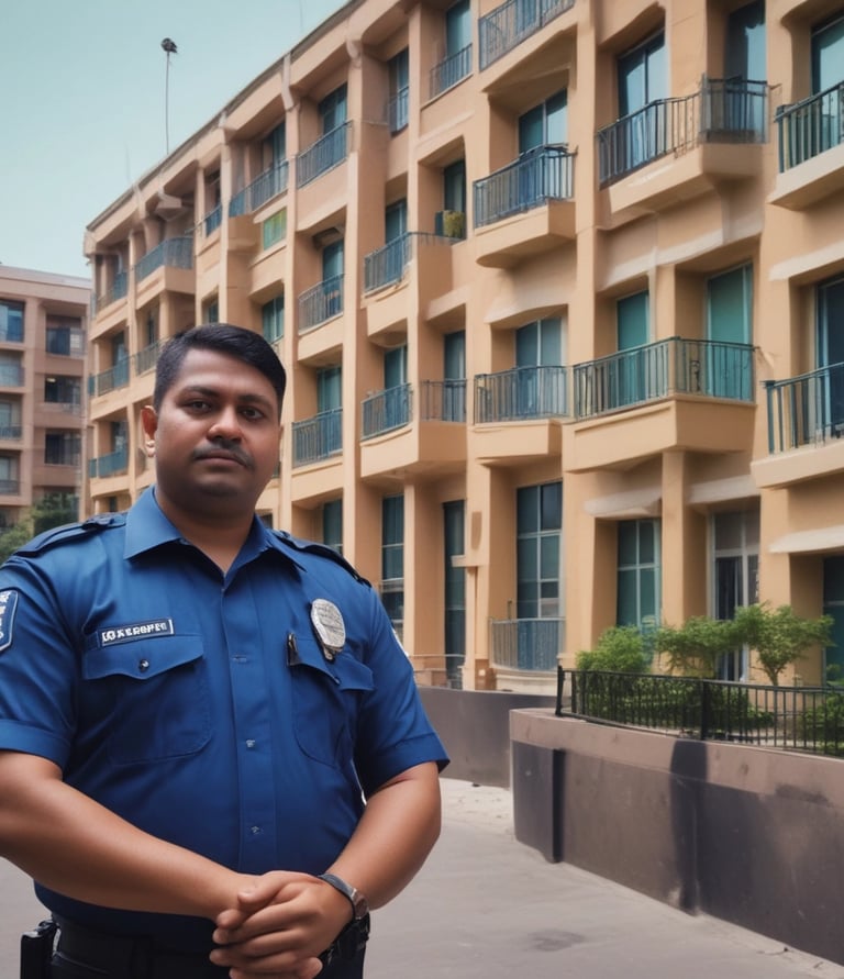 A smiling service vendor handing over tools to a satisfied resident at their doorstep.