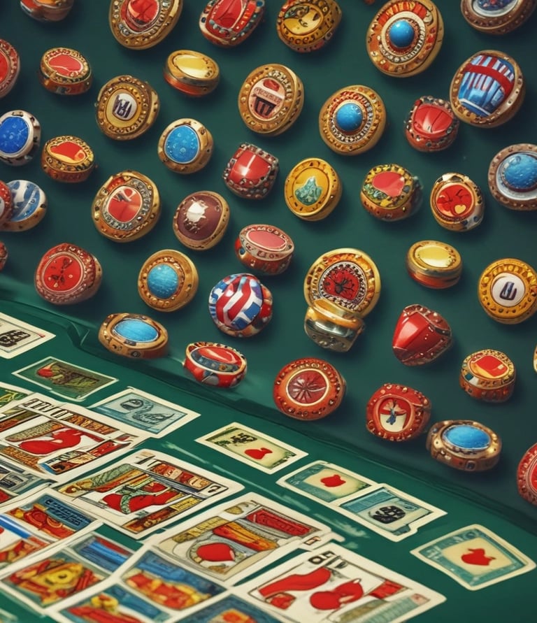 Happy players enjoying their wins on mobile devices with colorful casino graphics in the background.