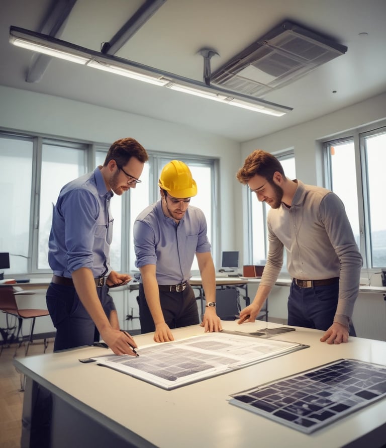 Close-up of solar inverter and electrical panel with wiring connections.