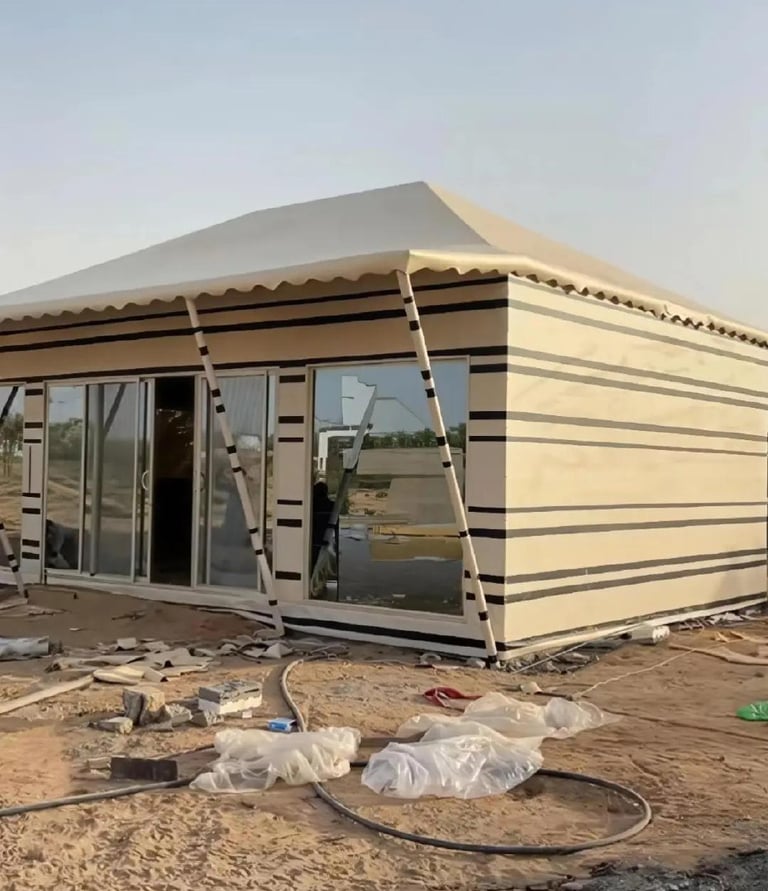 تركيب خيام تراثية ومجالس خارجية في الأحساء 