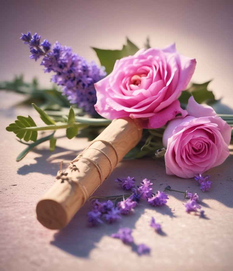 Close-up of elegant aura rituals incense sticks arranged with soft natural lighting highlighting their premium quality.