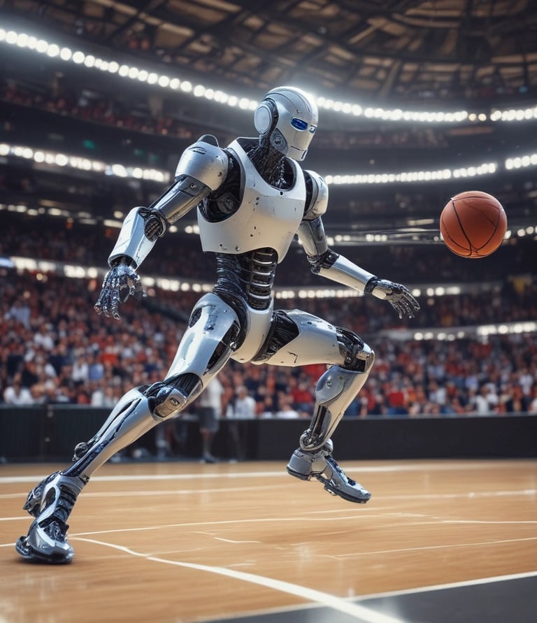 A close-up of a robot’s animated butt shaking with colorful confetti around.