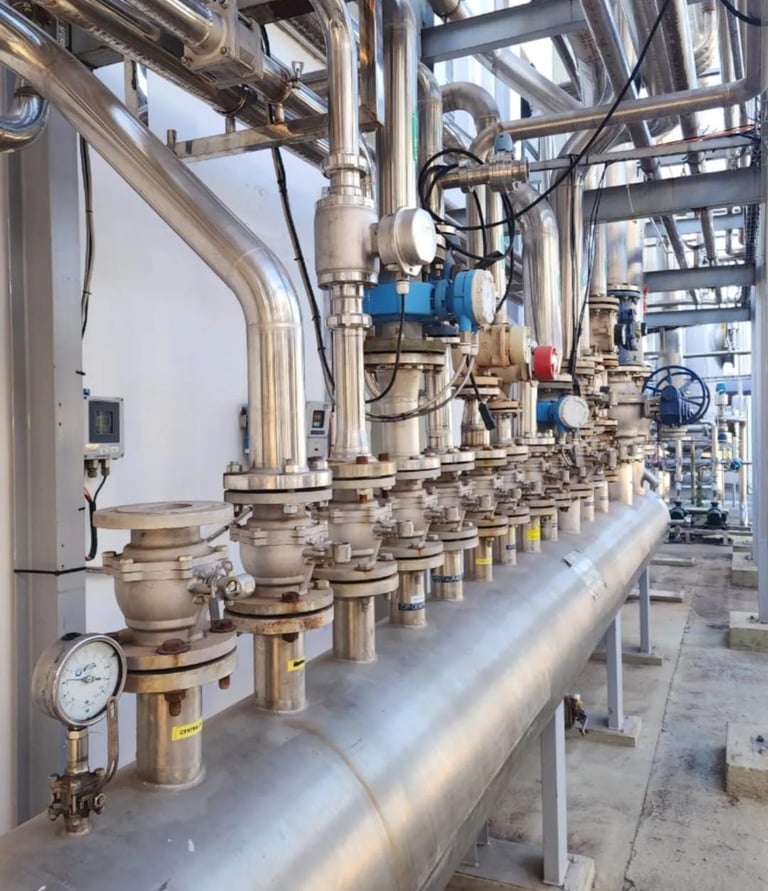 Montagem de tubulção metálica industrial