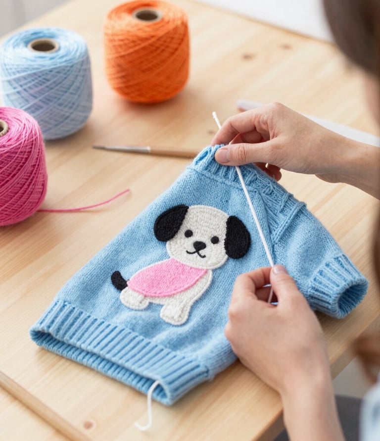 Persona confeccionado ropa para perros