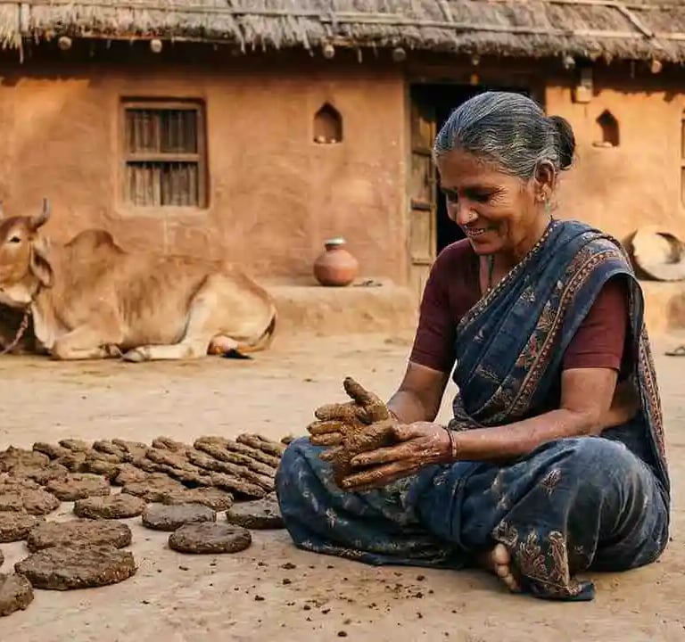 desi cow dung cakes