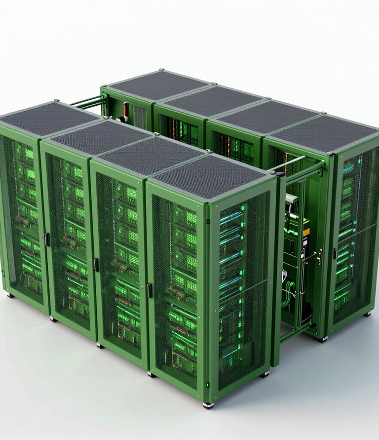 Engineers collaborating over solar panel designs in a bright, modern workspace.