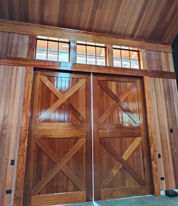 Stables barn doors inside new build window