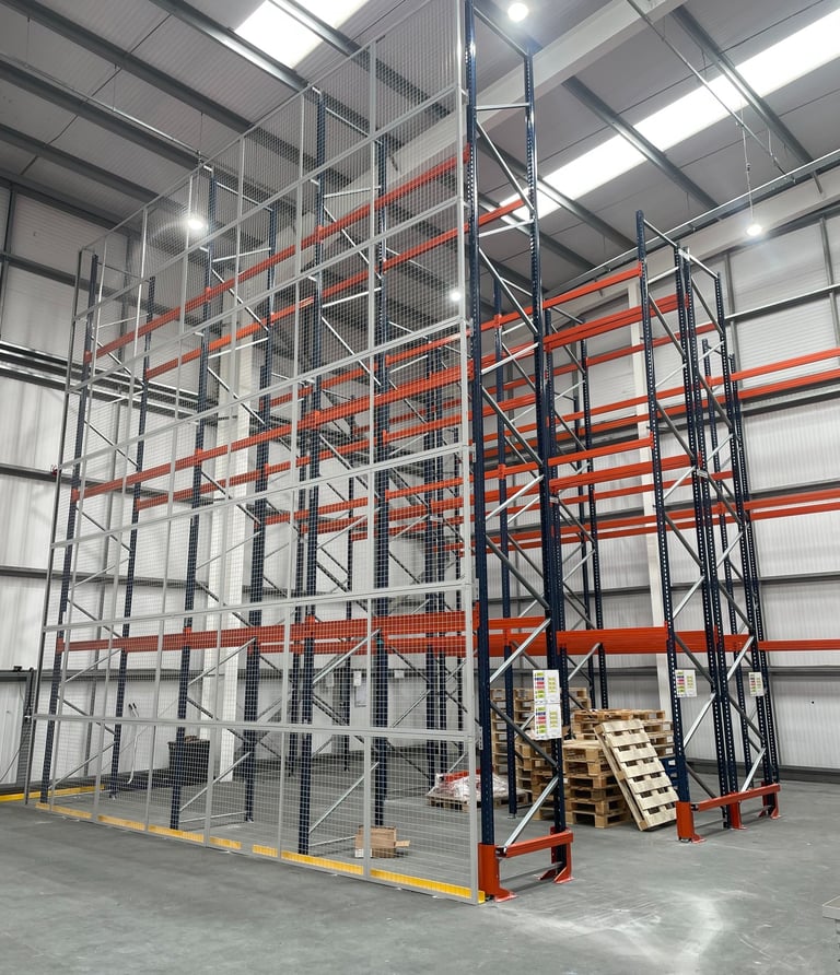 Adjustable Pallet Racking with Mesh