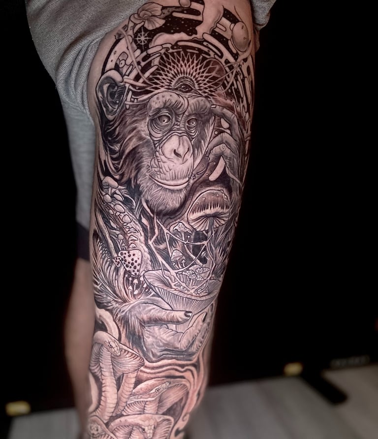 Stoned Ape Theory Surreal Tattoo by V.Shiva | Vashi Navi Mumbai