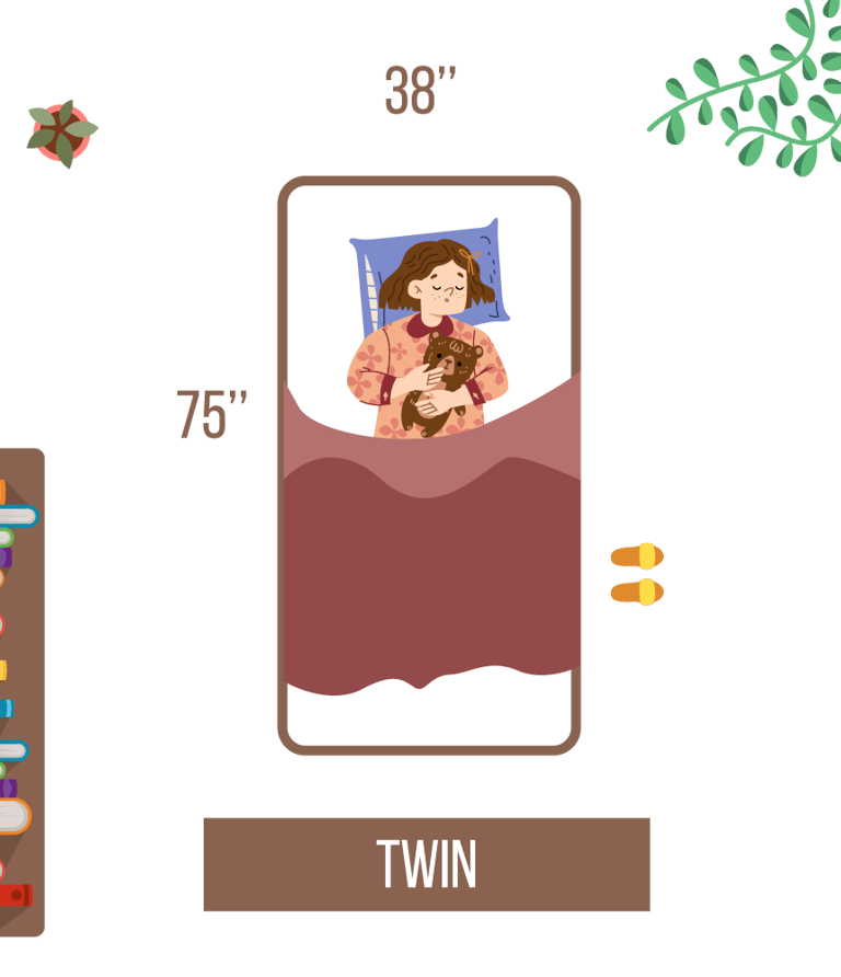 Vector Flat Illustration Twin Mattress Size and Dimensions