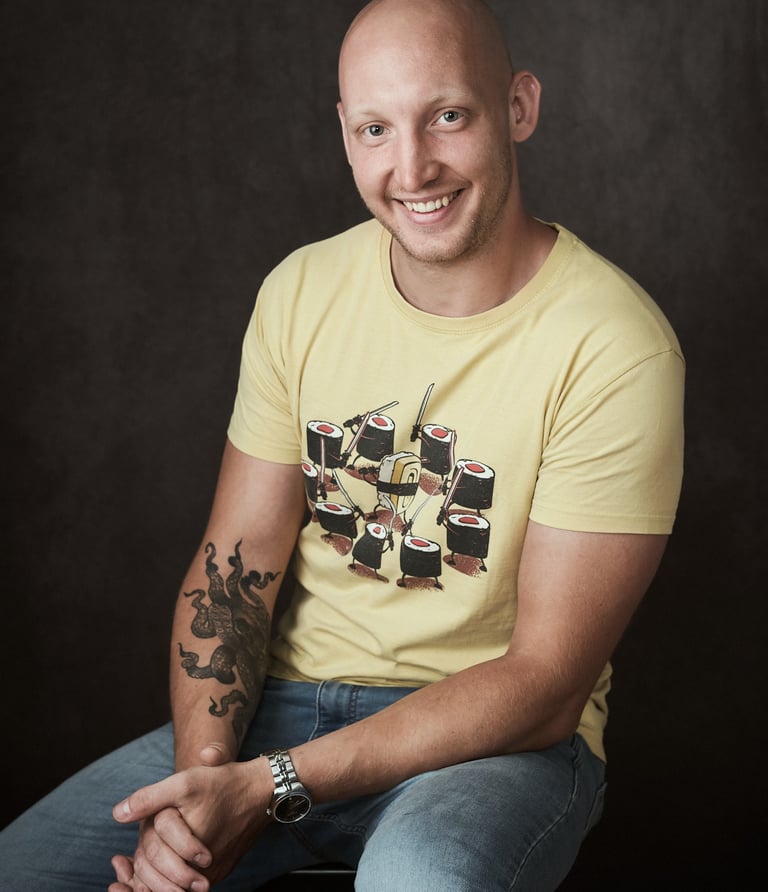 Picture of me sitting and smiling