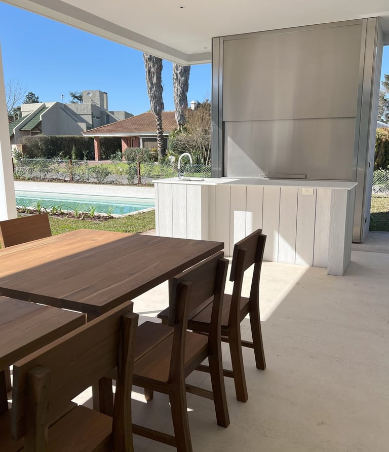 a table with chairs and a table with chairs