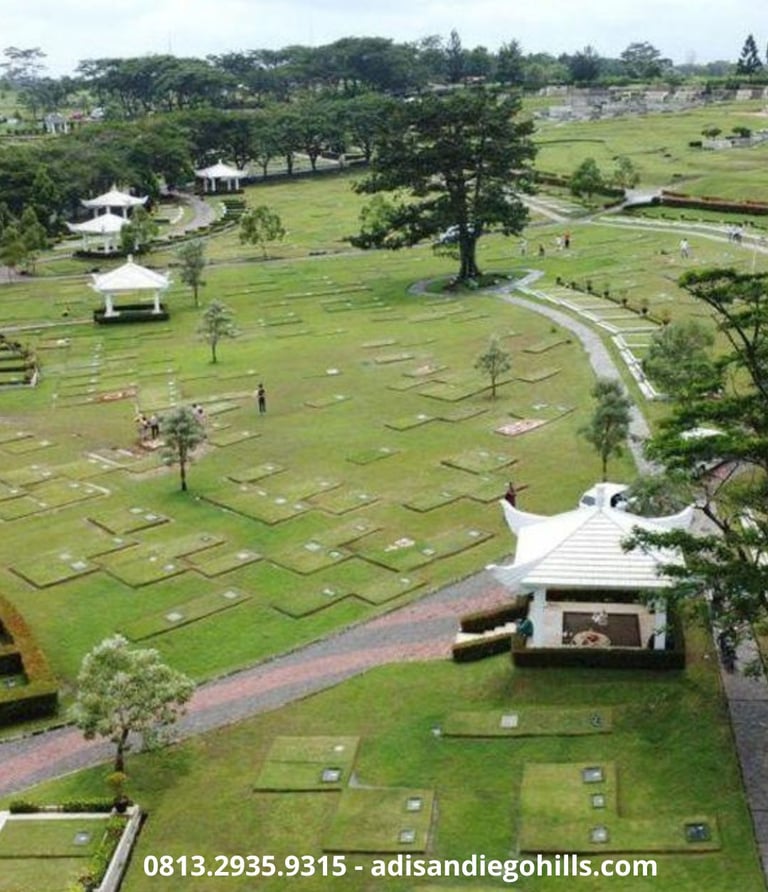 San diego hills karawang lahan makam terawat bebas biaya bulanan dengan landscape lembah hijau