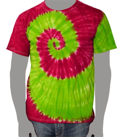Fuchsia Lime Custom Tie-dye T-shirt