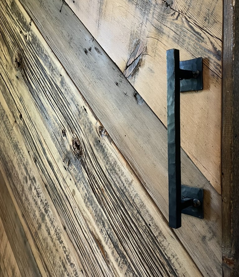 Handcrafted barn door using reclaimed barn wood