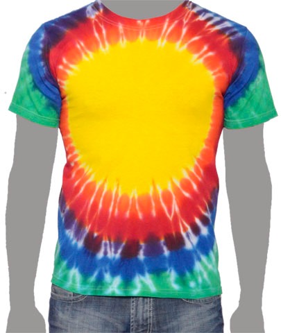 Rainbow Tie-dye T-shirt area to print