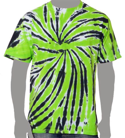 Black and Lime Custom Tie-dye T-shirt