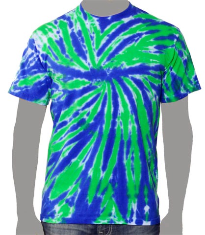 Blue and Green Custom Tie-dye T-shirt