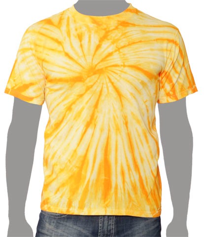Gold Tie-dye T-shirt, Yellow Tie-dye T-shirt