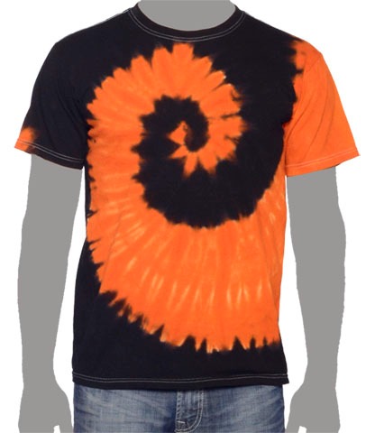 Black Orange Custom Tie-dye T-shirt