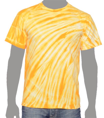 Gold Tie-dye T-shirt, Yellow Tie-dye T-shirt