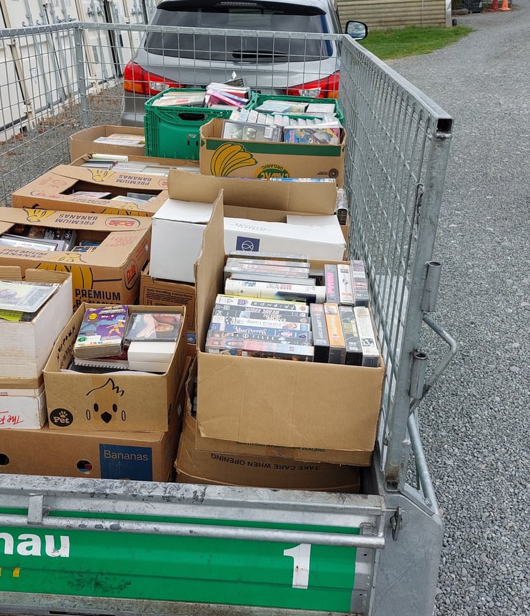 Picking up a trailer load of VHS tapes
