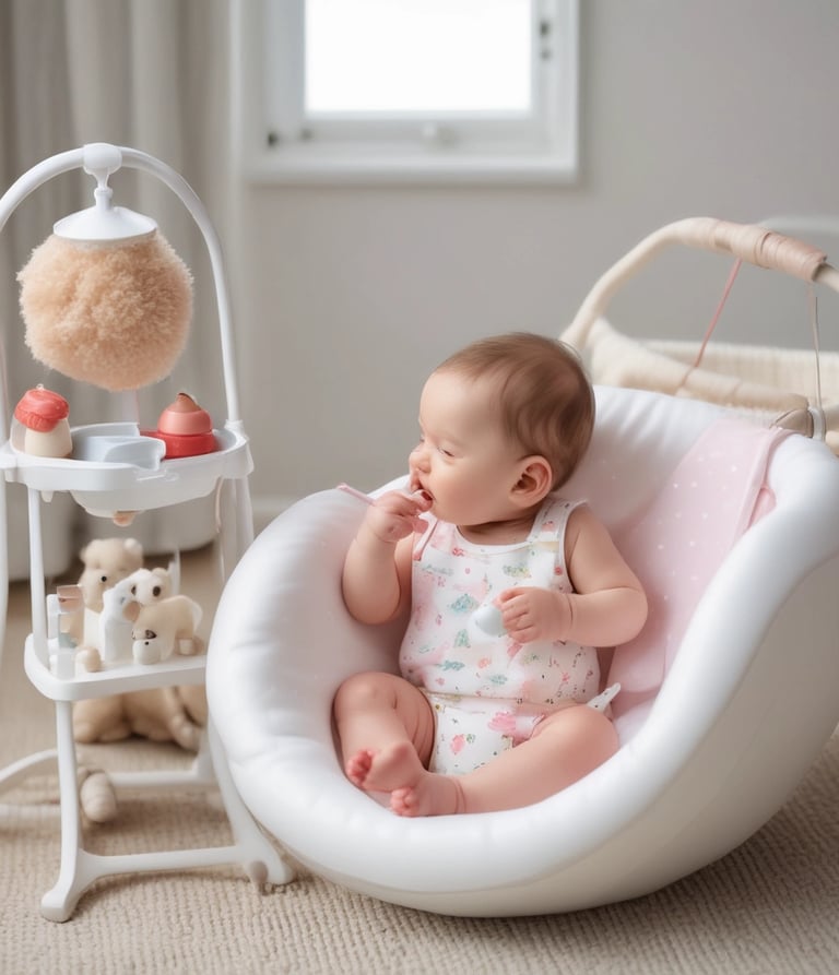 a baby in a baby's cradler