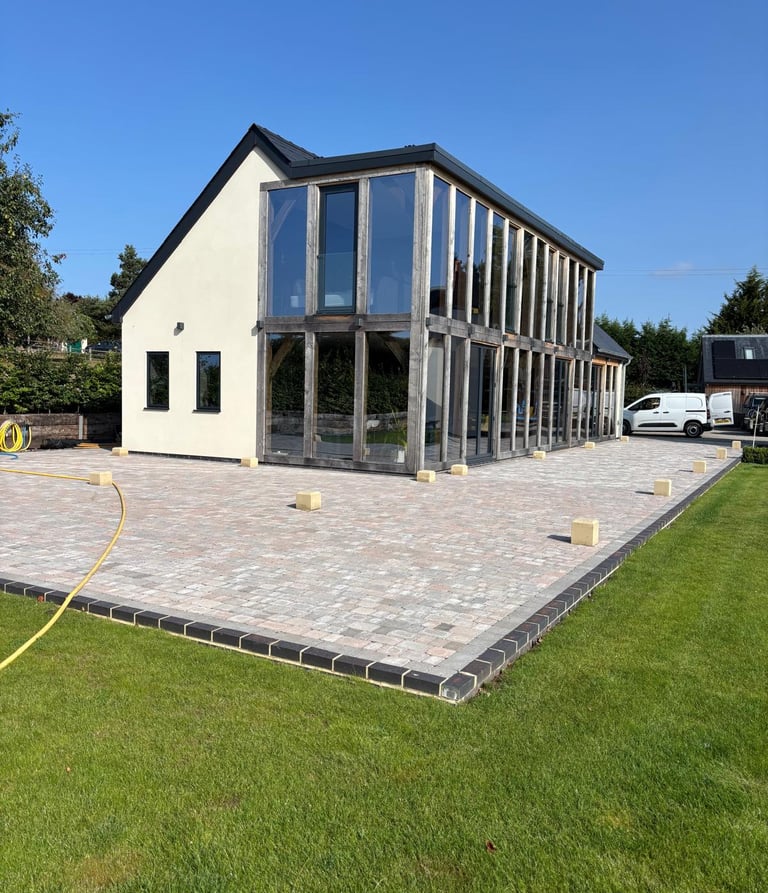 a house with a large backyard area
