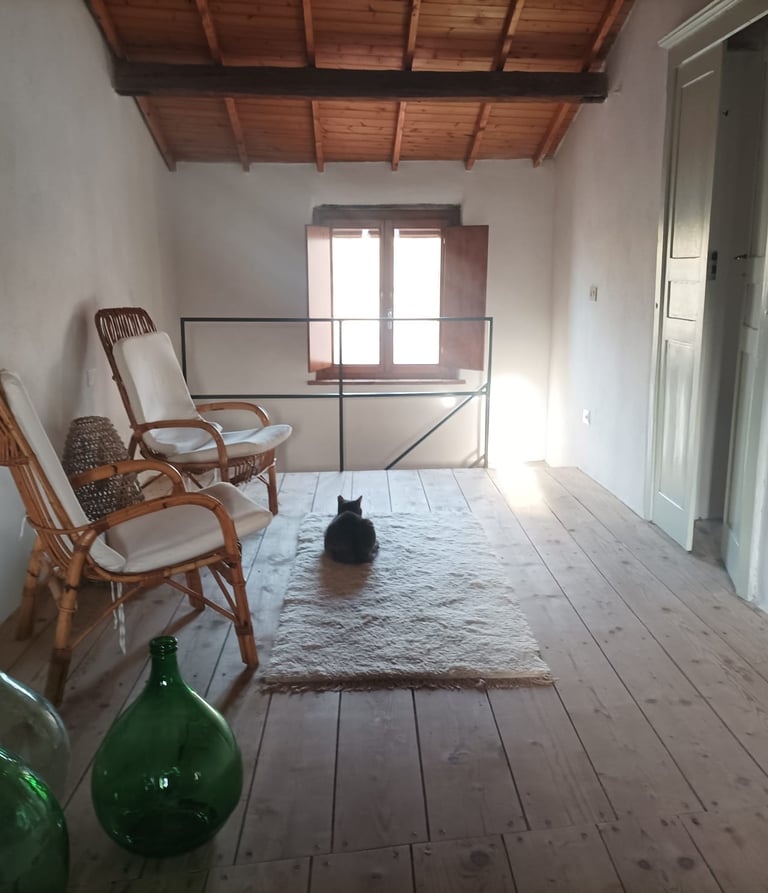 Interior, typical campidanese home in the village of Nurachi, Sardinia, Italy
